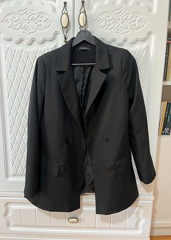 Düğmeli Siyah Kadın Blazer Ceket - Görsel 6