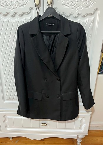 Düğmeli Siyah Kadın Blazer Ceket - Görsel 5