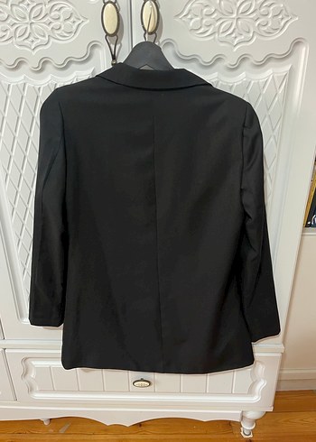 Düğmeli Siyah Kadın Blazer Ceket - Görsel 8