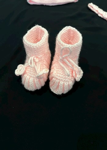 Kız Çocuk Pembe Triko Elbise Takımı - Görsel 11