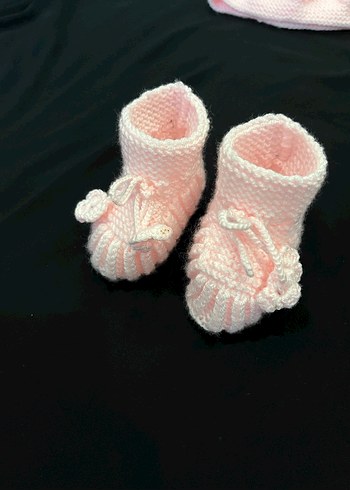 Kız Çocuk Pembe Triko Elbise Takımı - Görsel 8