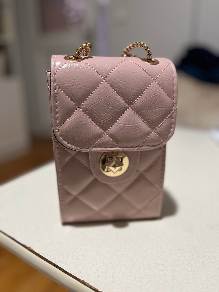 Pembe Deri Kapitone Çanta - Görsel 2