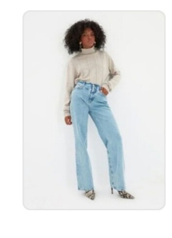 bel detaylı yüksek bel 90's mom pantolon