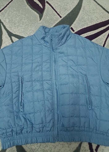 l Beden mavi Renk Trendyolmilla L beden mavi oversize kapitone mont