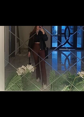 m Beden siyah Renk Bianco lucci Kadın Çift Büyük Cepli Deri Ceket