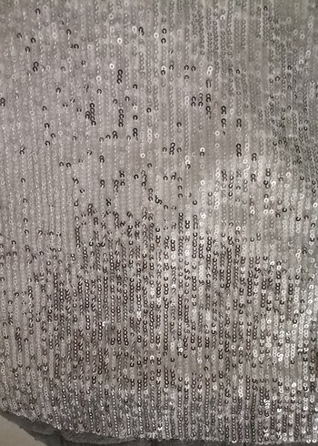 LC Waikiki Gri Payetli Mini elbise