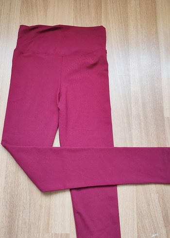 Bordo Kadın Slim Fit Spor Tayt şardonlu - Görsel 2