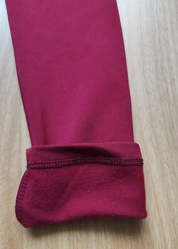 Bordo Kadın Slim Fit Spor Tayt şardonlu - Görsel 4