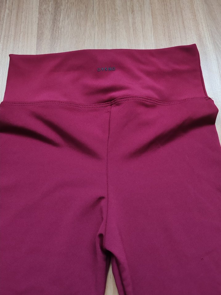 Bordo Kadın Slim Fit Spor Tayt şardonlu - Görsel 3