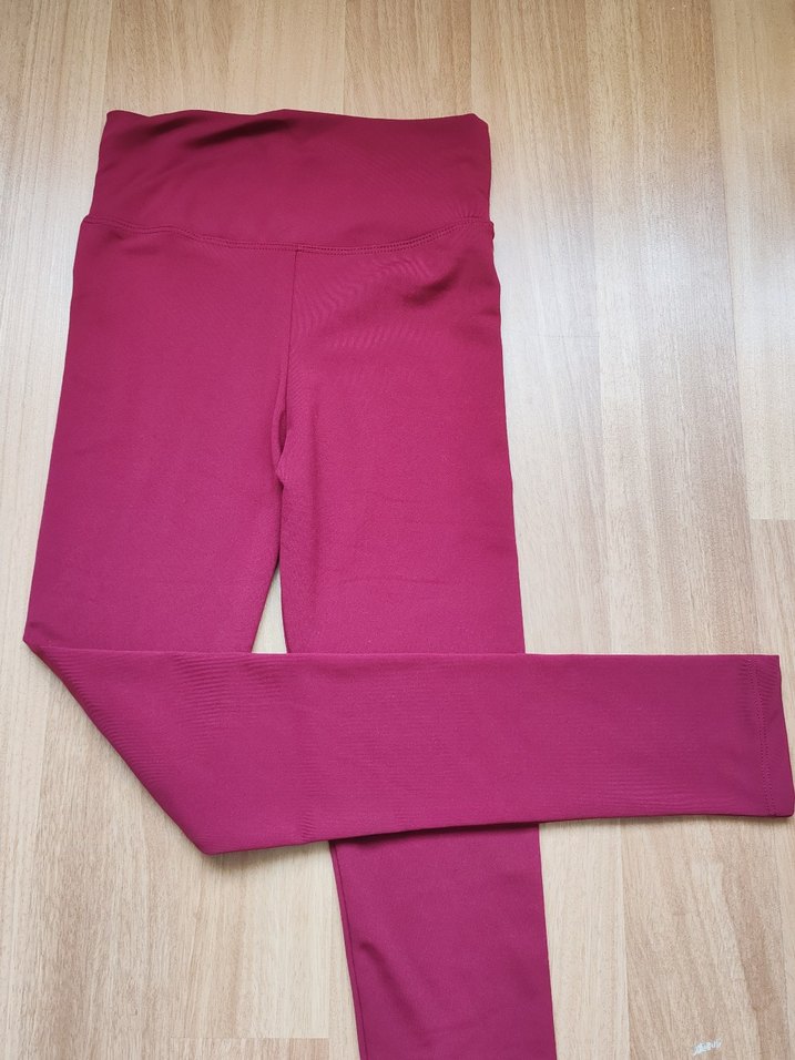 Bordo Kadın Slim Fit Spor Tayt şardonlu - Görsel 2