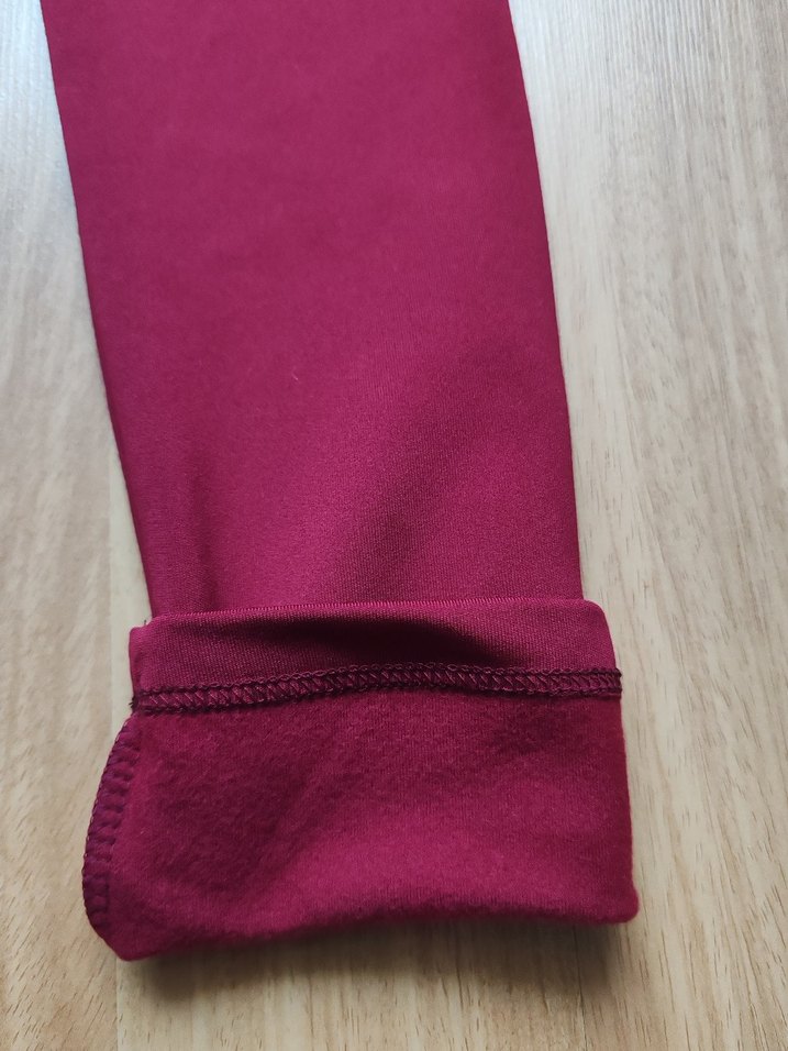 Bordo Kadın Slim Fit Spor Tayt şardonlu - Görsel 4