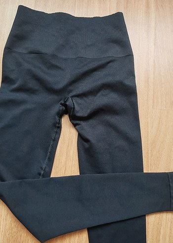 Düz Siyah Kadın Tayt push up - Görsel 2