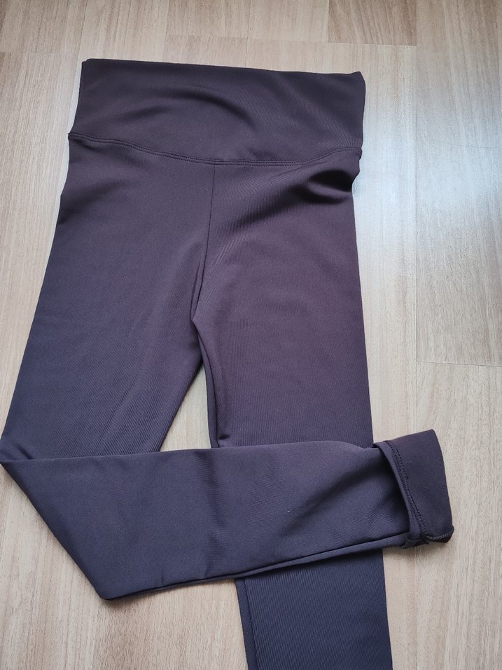 Kahverengi Kadın Midi Tayt şardonlu - Görsel 3