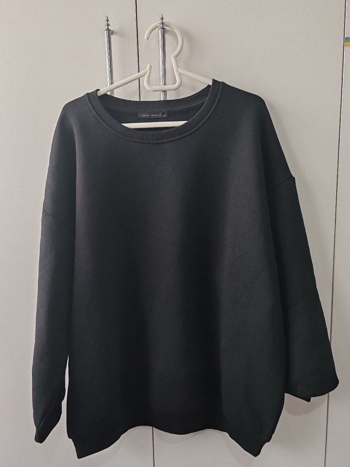 Siyah Oversize Kadın Sweatshirt - Görsel 2