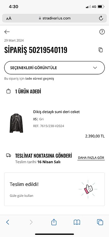 xs Beden Stradi Deri Ceket