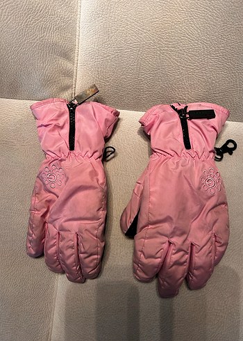 Fermuarlı Pembe Kız Çocuk Kayak Eldiveni  pembe olang marka - Görsel 3