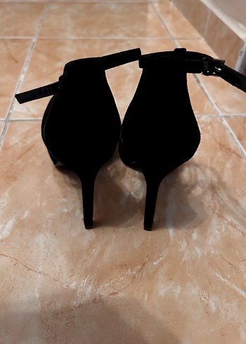 37 Beden siyah Renk Siyah Süet Kemerli Stiletto Topuklu Kadın Ayakkabı