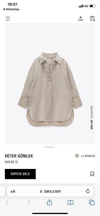 zara yeni sezon bej keten gömlek