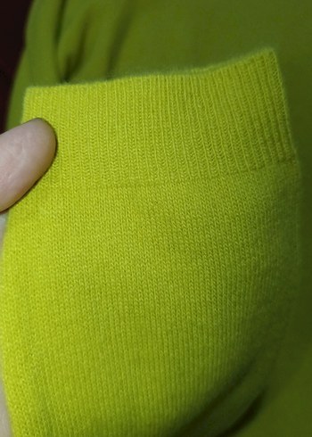 Sarı Kadın Uzun Kollu Basic Kazak - Görsel 3