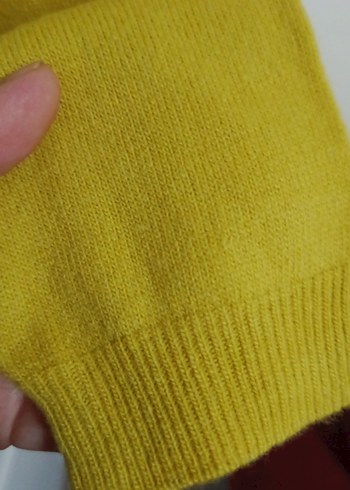 Sarı Kadın Uzun Kollu Basic Kazak - Görsel 8