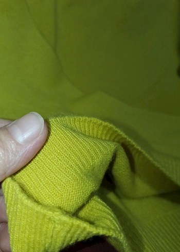 Sarı Kadın Uzun Kollu Basic Kazak - Görsel 2