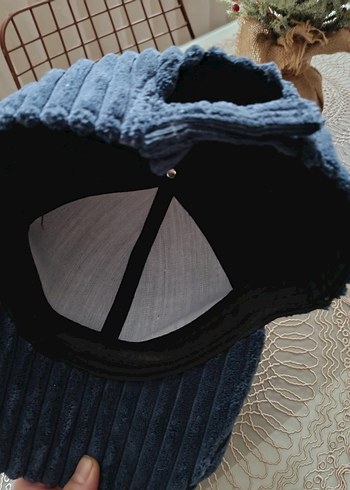 Kadın Mavi Pilili Şapka yumuşak dokulu - Görsel 6