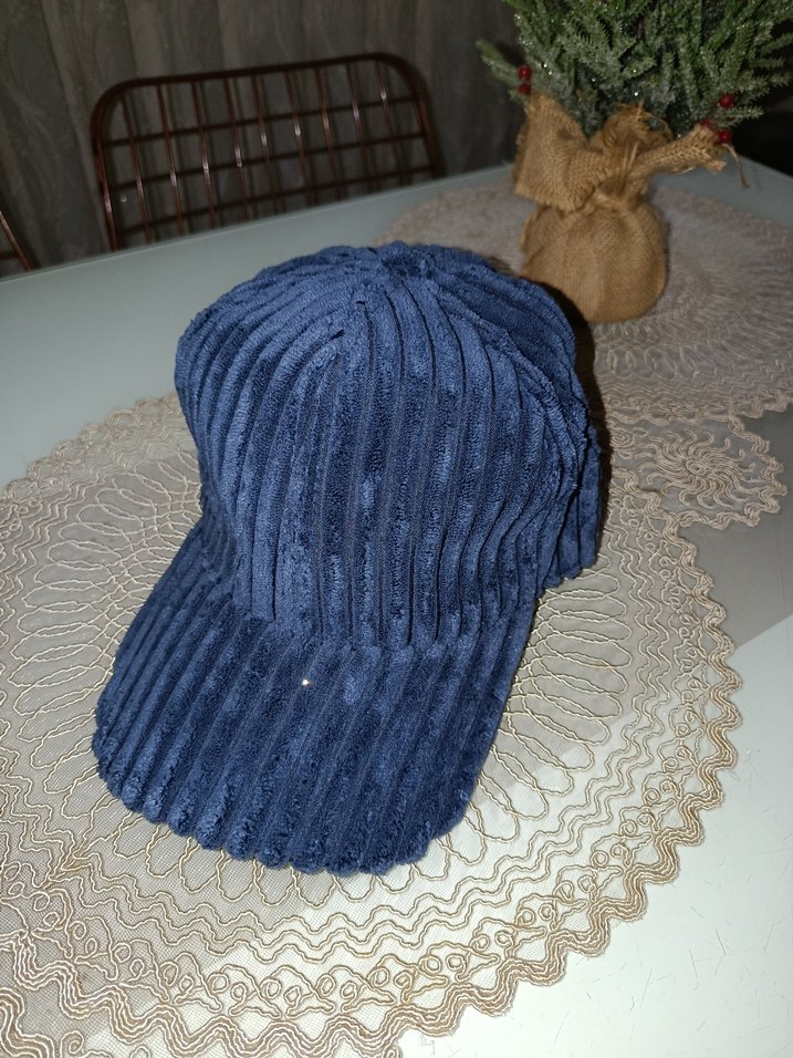 Kadın Mavi Pilili Şapka yumuşak dokulu  - Görsel 2