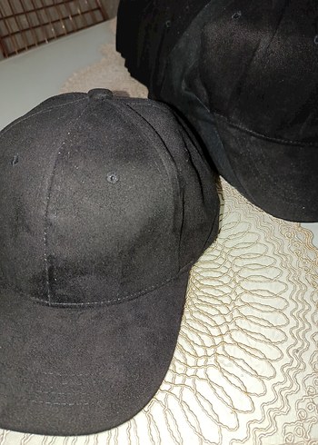 Siyah Süet Kadın Şapka Velcro Ayarlı - Görsel 5
