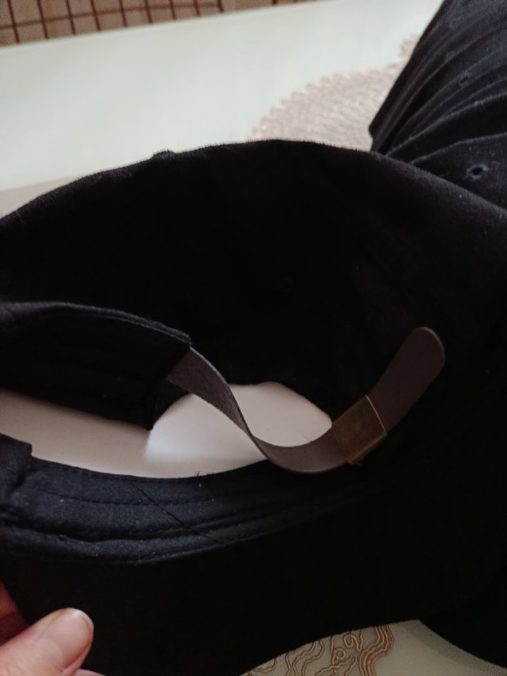 Siyah Süet Kadın Şapka Velcro Ayarlı - Görsel 2