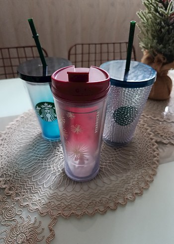 Starbucks Renkli Pipetli Termos Bardak