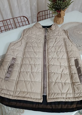 Bej Fermuarlı Kadın Yelek - Görsel 5