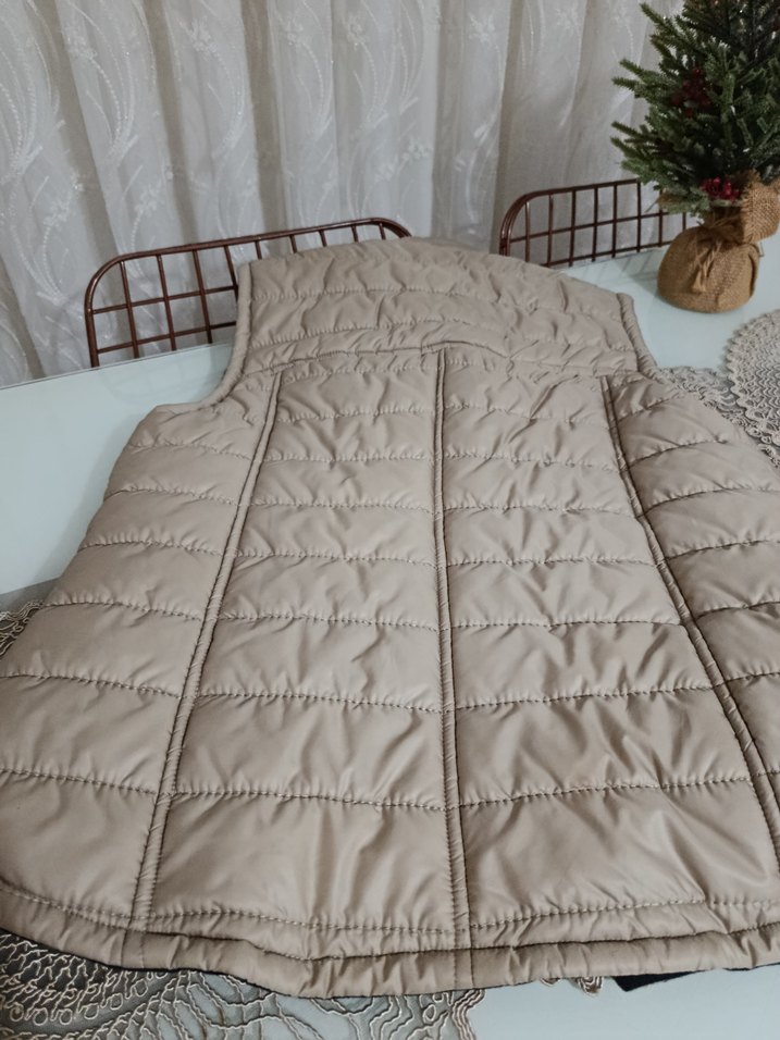 Bej Fermuarlı Kadın Yelek - Görsel 4