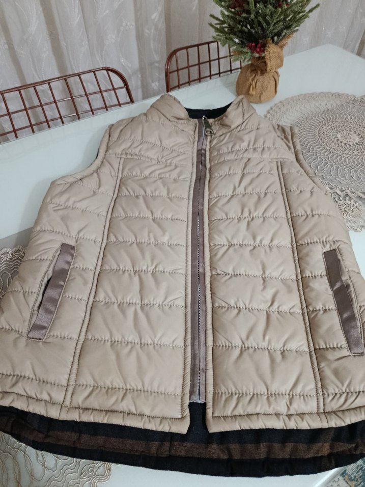 Bej Fermuarlı Kadın Yelek - Görsel 5