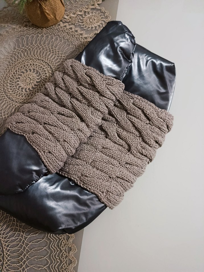 Gri simli ipli klaç çanta - Görsel 5