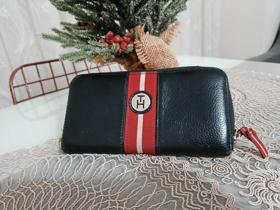 Deri Fermuarlı Siyah Nakışlı Kadın Cüzdan - Görsel 2