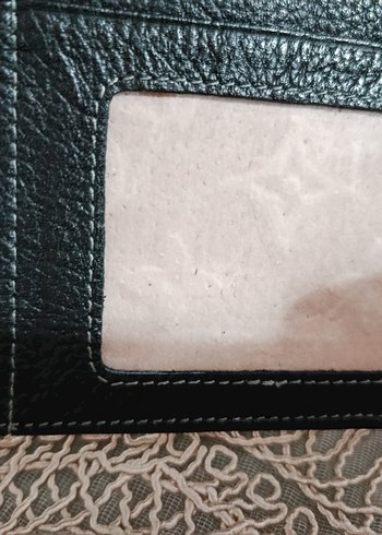 Siyah Nakışlı Deri Kadın Portföy Cüzdan - Görsel 4
