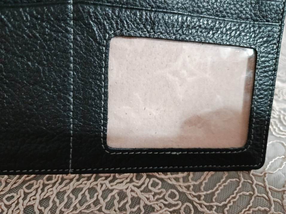 Siyah Nakışlı Deri Kadın Portföy Cüzdan - Görsel 4