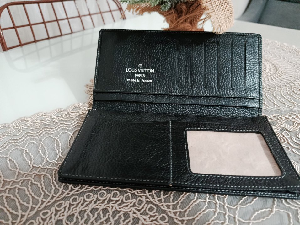 Siyah Nakışlı Deri Kadın Portföy Cüzdan - Görsel 5