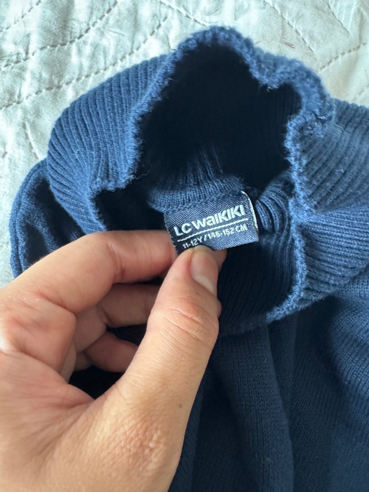 Erkek çocuk Lacivert Boğazlı Kazak - Görsel 3