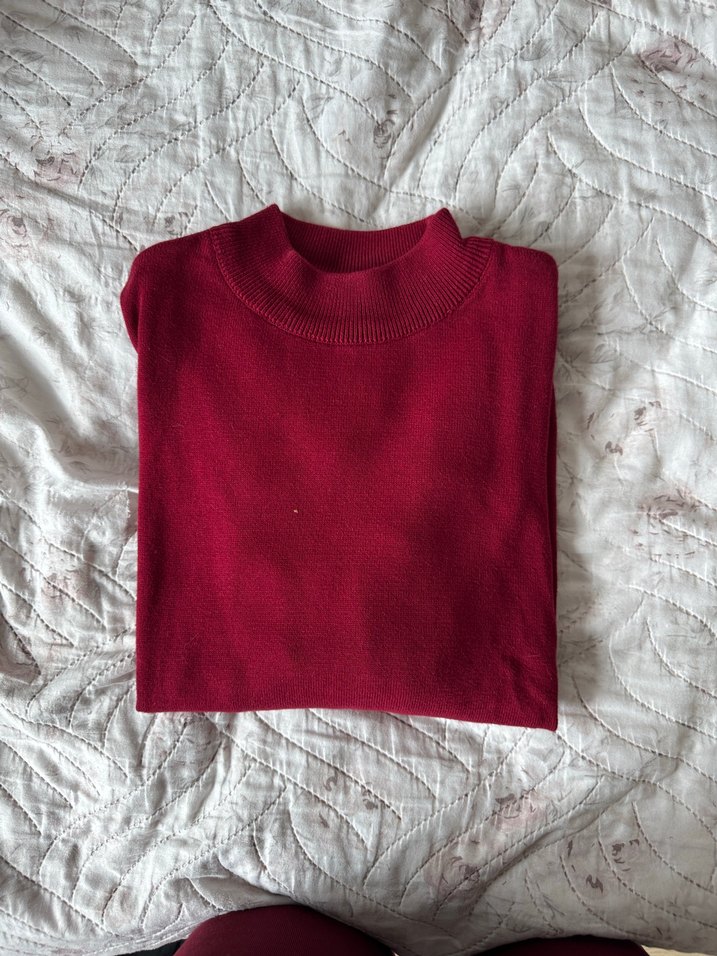 Erkek çocuk Bordo Boğazlı Kazak - Görsel 2