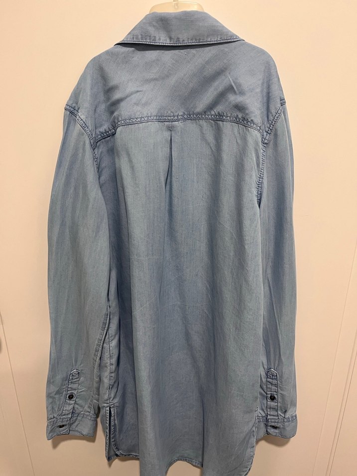 Uzun Kollu  Denim Gömlek - Görsel 3