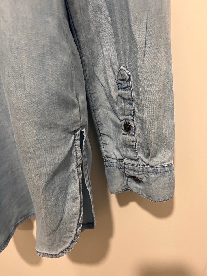 Uzun Kollu  Denim Gömlek - Görsel 5