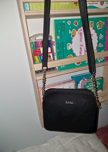 Siyah Deri Fermuarlı Kadın Çanta - Görsel 7