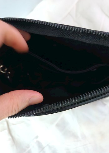 Siyah Deri Fermuarlı Kadın Çanta - Görsel 2