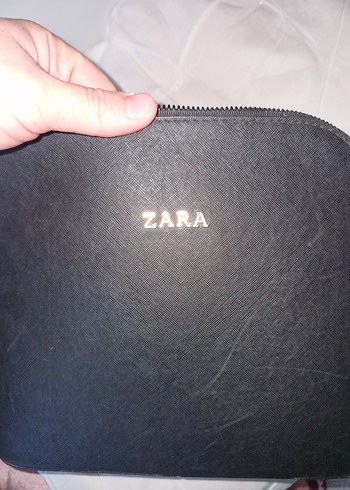 Siyah Deri Fermuarlı Kadın Çanta - Görsel 5