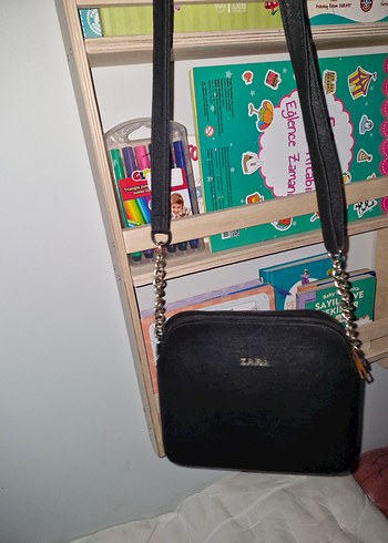 Siyah Deri Fermuarlı Kadın Çanta - Görsel 6