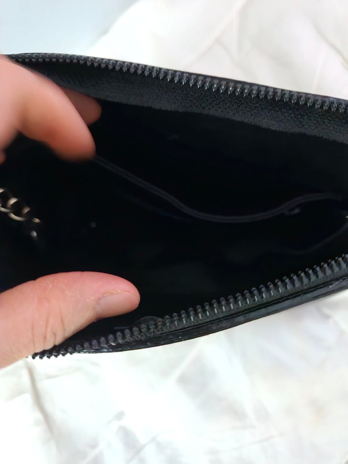 Siyah Deri Fermuarlı Kadın Çanta - Görsel 2