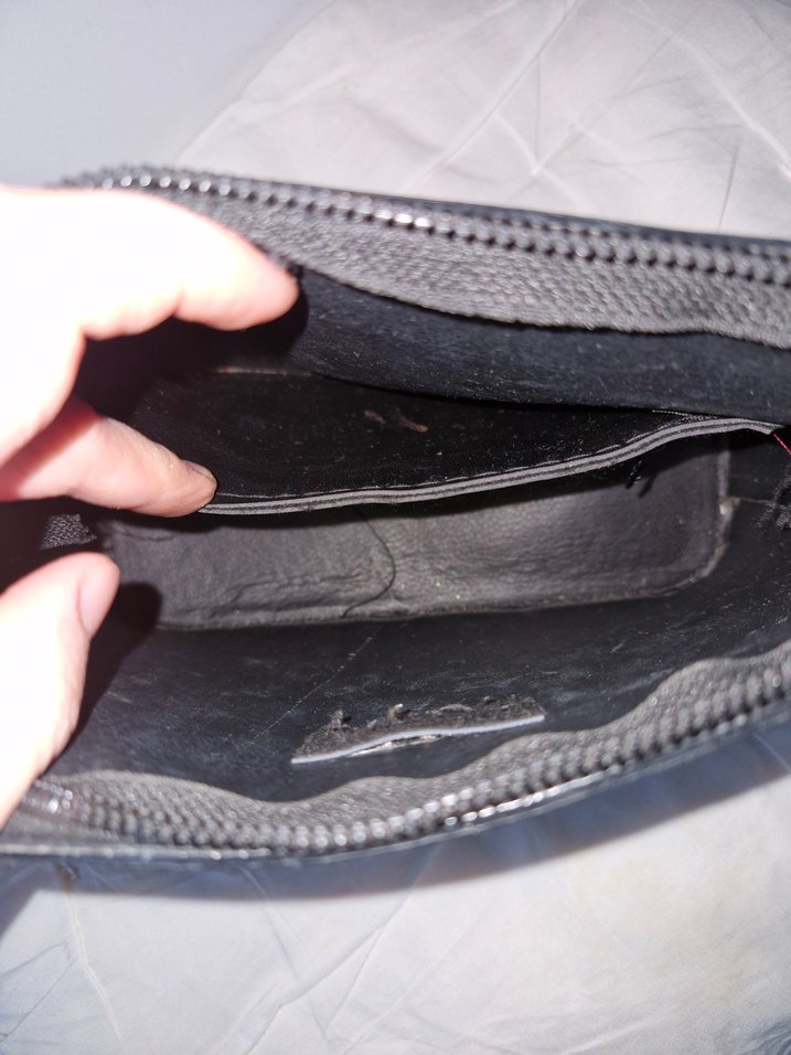 Siyah Deri Fermuarlı Kadın Çanta - Görsel 4