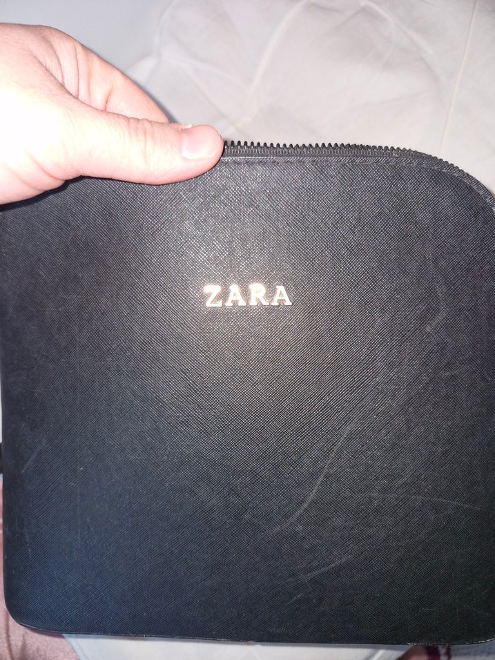 Siyah Deri Fermuarlı Kadın Çanta - Görsel 5