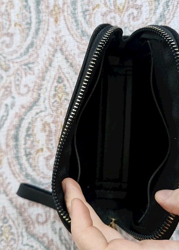 Siyah Deri Fermuarlı Kadın Portföy Cüzdan - Görsel 3